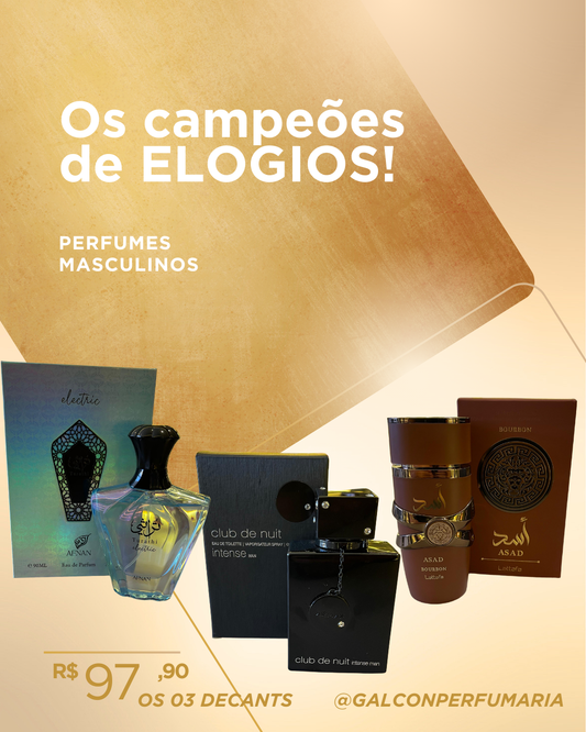 Kit Elogios - Asad Bourbon - Club De nuit - Turathi Electric - Decant